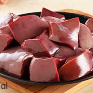 A bowl of sliced mutton liver on a table